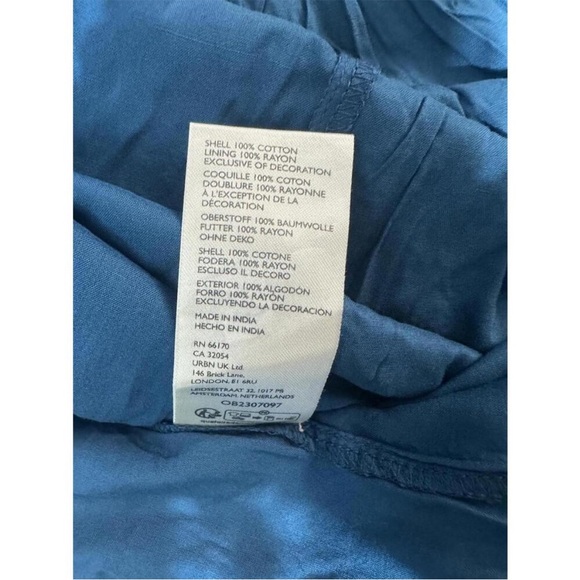 559. FREE PEOPLE Nightingale Seersucker Cotton Midi Dress in Seaside Combo Sz S - Picture 6 of 6